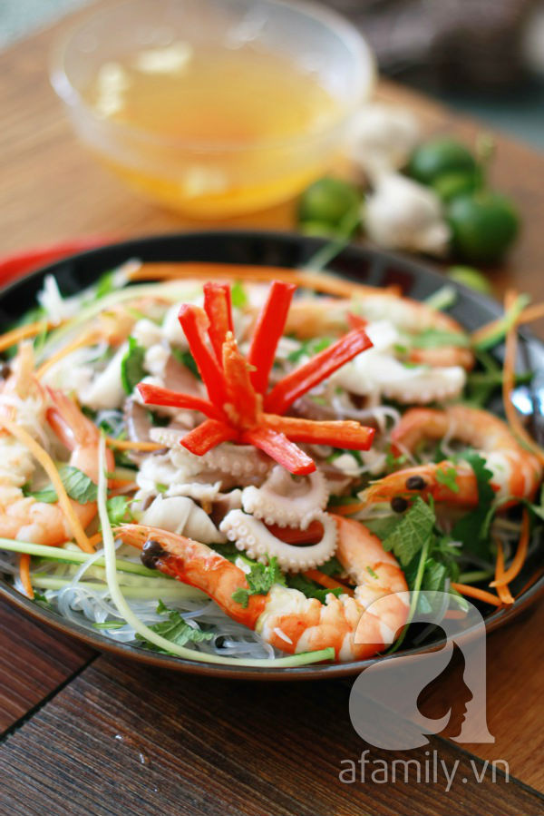 Món ngon cuối tuần: Miến trộn hải sản 14 Món ngon cuối tuần: Miến trộn hải sản 14