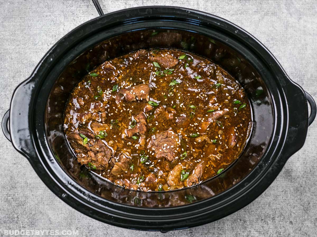 This tender, rich, and flavorful Slow Cooker Sesame Beef is extremely versatile and only requires a few ingredients that can be found at most grocery stores. BudgetBytes.com