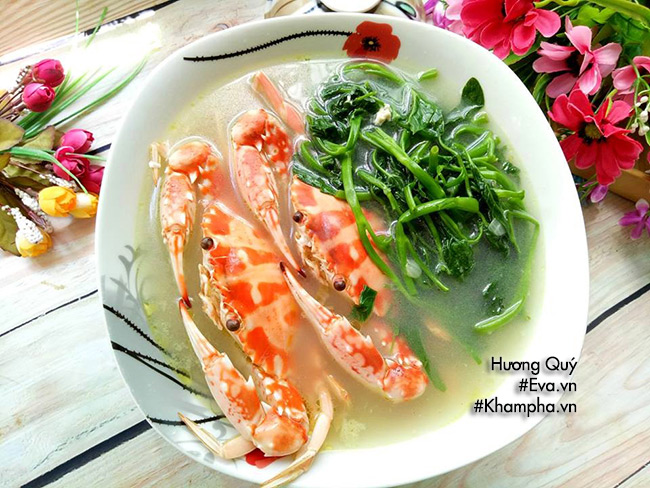 Canh ghẹ nấu rau muống nóng hổi ngọt lịm, cả nhà húp xì xụp - 5